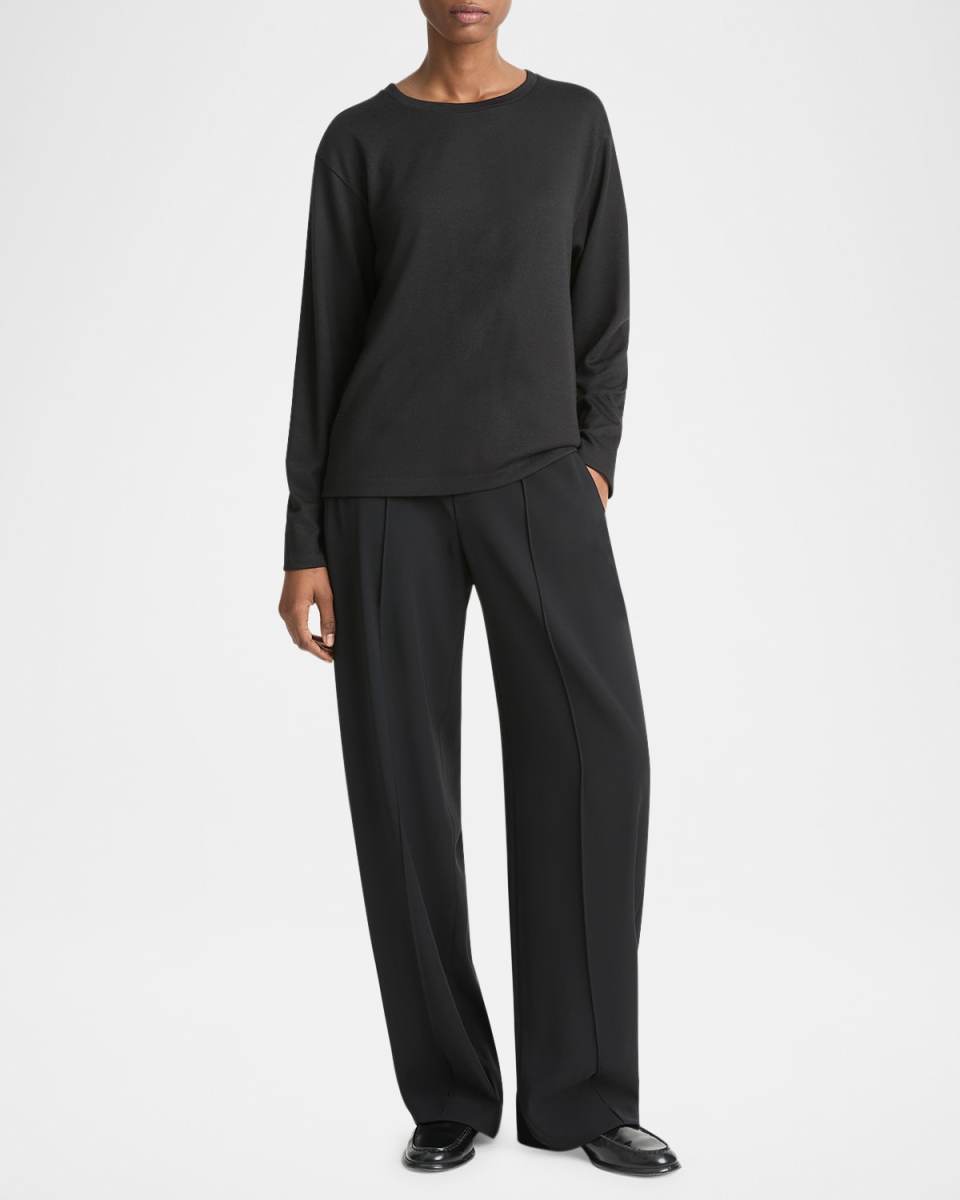 Relaxed Long-Sleeve Crewneck Top